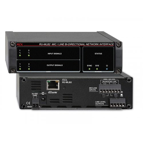 RDL RU-MLB2 MIC/Line Bi-Directional Dante Interface