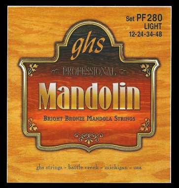 GHS PF280 Bright Bronze Mandola Strings Light Loop End 12-48
