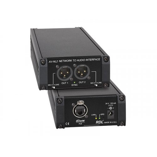 RDL AV-NL2 Dante to Audio Interface