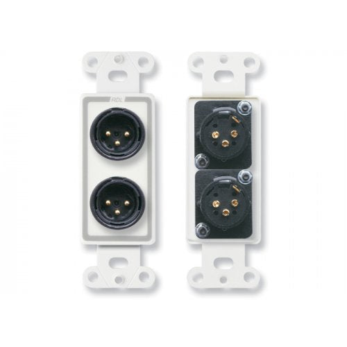 RDL D-XLR2M Decora Dual XLR 3-Pin Male Jacks Plate