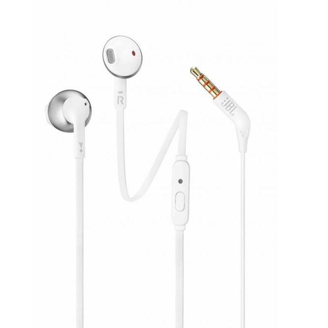 JBL T205 Chrome Earbud Headphones - Red One Music