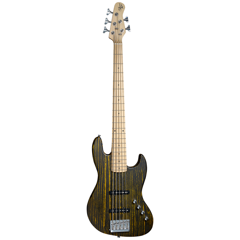 Michael Kelly MKO5OYBMRC Element 5 OP Maple Fretboard Basse électrique - Pore ouvert Trans Yellow