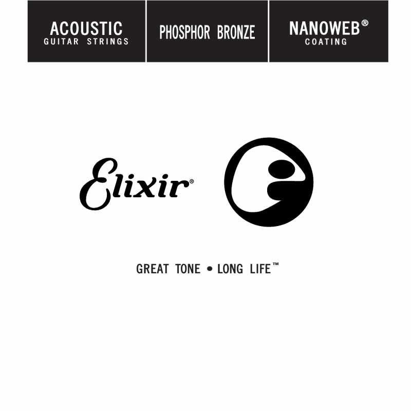 Elixir 14130 Nanoweb Phosphor Bronze Acoustic Guitar String - .030