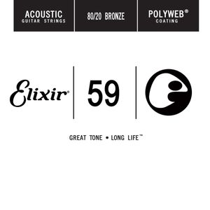 Elixir 13159 Polyweb 80/20 Corde de guitare acoustique simple bronze - .059
