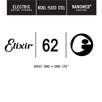 Elixir 15262 NanoWeb Coated Nickel Plated Steel Electric Guitar String - .062