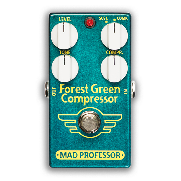 Pédale de guitare compresseur vert du professeur fou Green Green