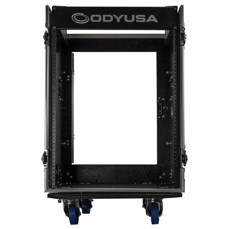 Odyssey FZ1014W - Rack combo vertical 14U incliné sur le dessus 10U avec roulettes