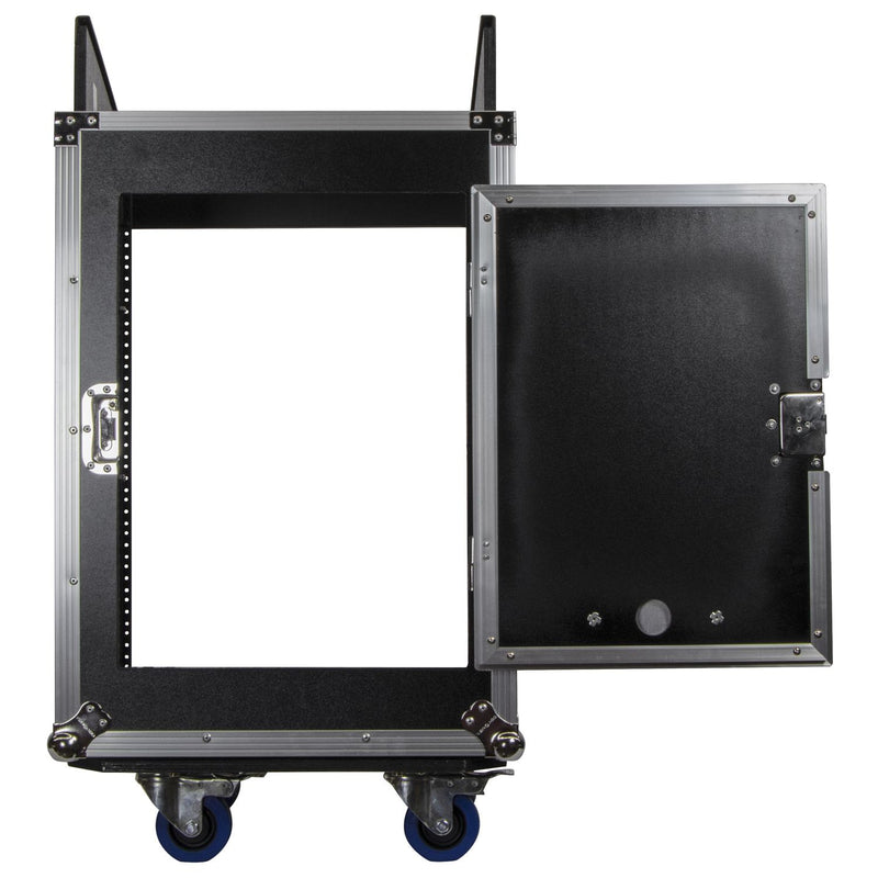 Odyssey FZ1014W - Rack combo vertical 14U incliné sur le dessus 10U avec roulettes