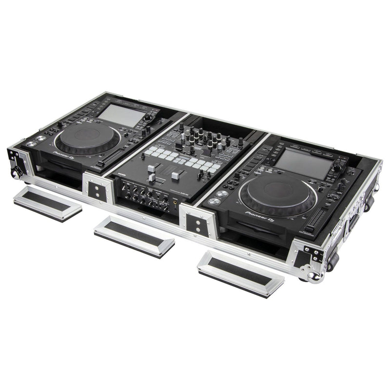 Odyssey FZ10CDJWXD Extra Deep 10″ Format DJ Mixer and Two Large Format Media Players Coffin Flight Case