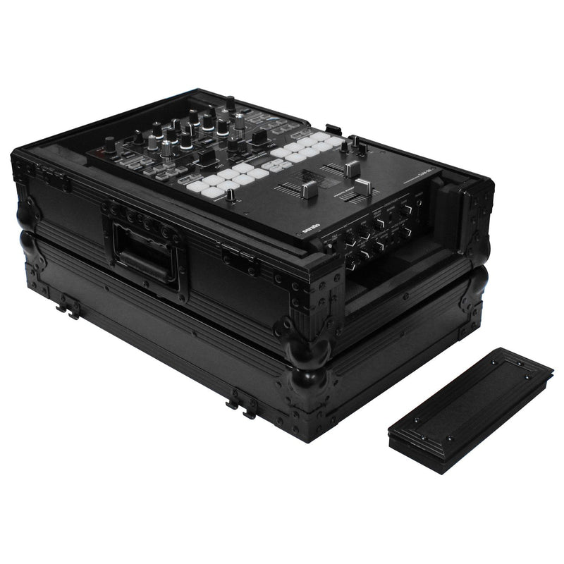 Odyssey FZ10MIXXDBL Universal Black 10″ Format DJ Mixer Flight Case w/Extra Deep Rear Compartment