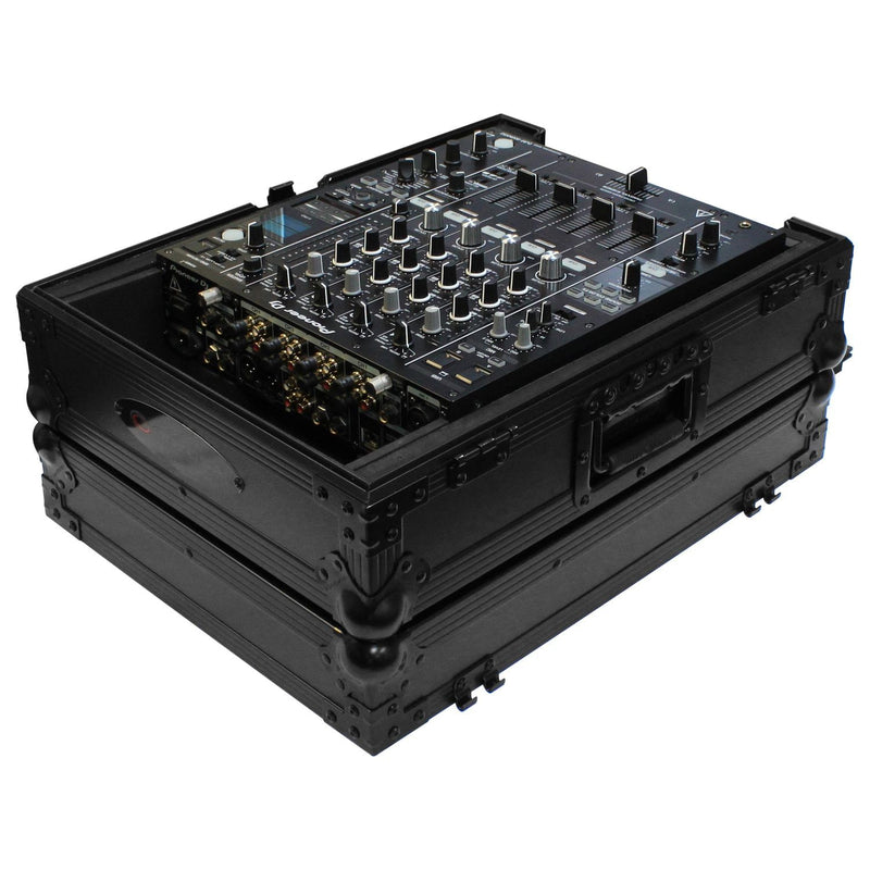 Odyssey FZ12MIXXDBL - Flight Case pour table de mixage DJ universel noir au format 12″ avec compartiment pour câbles arrière extra profond