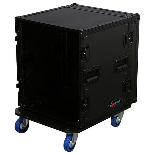 Odyssey FZAR12WBL - Black 12U Pro Amp Rack with Casters