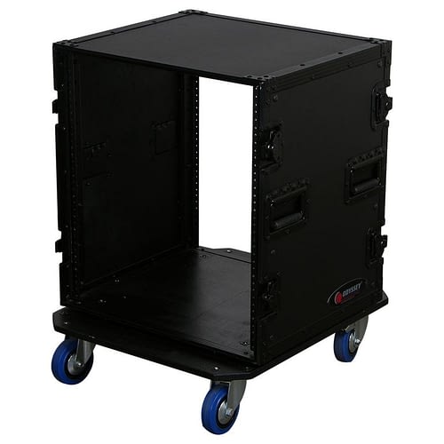 Odyssey FZAR12WBL - Black 12U Pro Amp Rack with Casters
