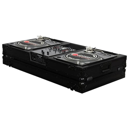 Odyssey FZBM10WBL Format DJ Mixer and Two Battle Position Turntables Flight Coffin Case - 10" (Black)