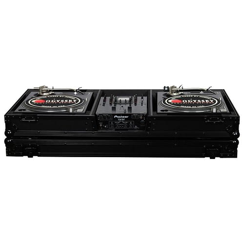 Odyssey FZBM10WBL Format DJ Mixer and Two Battle Position Turntables Flight Coffin Case - 10" (Black)