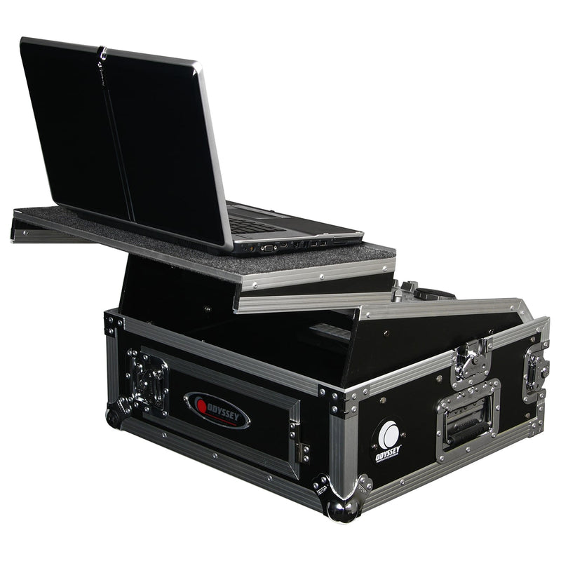 Odyssey FZGS1002 - 10U Top Slanted 2U Bottom Vertical Pro Combo Rack with Glide Platform