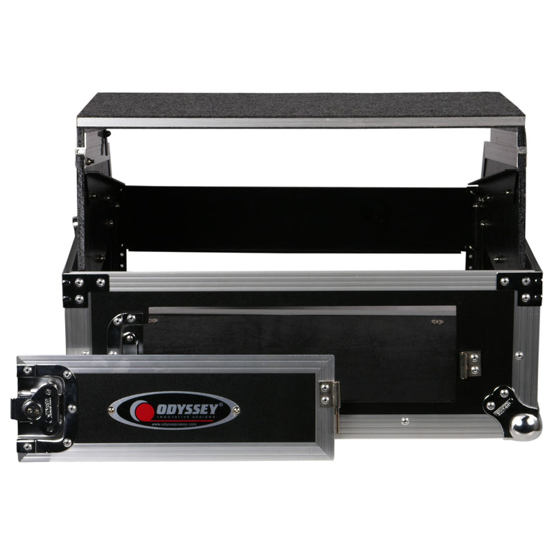 Odyssey FZGS1002 - 10U Top Slanted 2U Bottom Vertical Pro Combo Rack with Glide Platform
