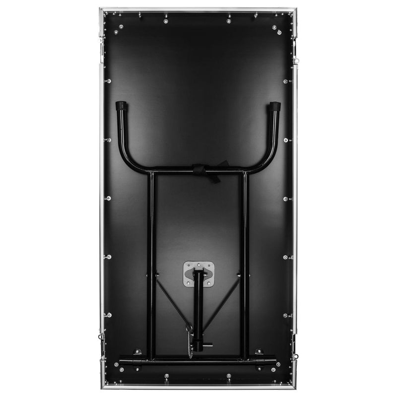 Odyssey FZGS1416WDLX - 14U Top Slanted 16U Bottom Vertical Pro Combo Rack with Casters, Side Table, and Glide Platform