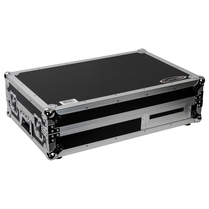 Odyssey FZGS1BM10W Reversible Format DJ Mixer and One Battle Position Turntable Coffin Flight Case w/Glide Platform  - 10″