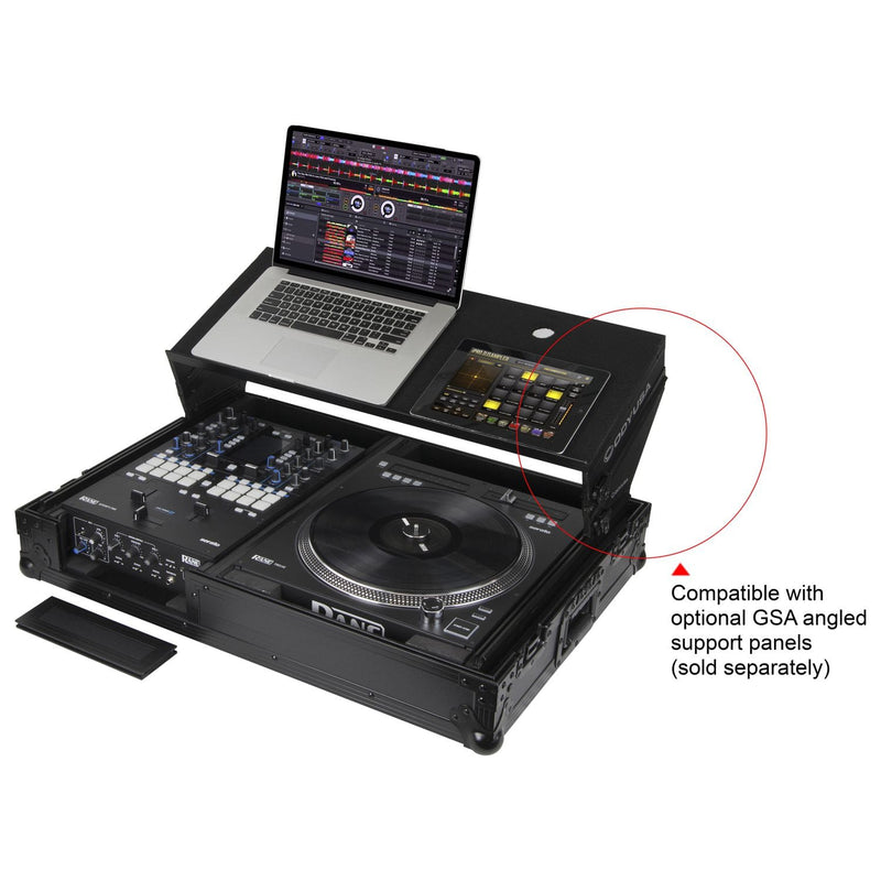 Odyssey FZGS1RA1272WBL Reversible Compact Rane Twelve and Rane Seventy/Seventy-Two Battle DJ Coffin Flight Case w/Glide Platform (Black)