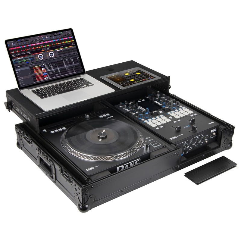 Odyssey FZGS1RA1272WBL Reversible Compact Rane Twelve and Rane Seventy/Seventy-Two Battle DJ Coffin Flight Case w/Glide Platform (Black)