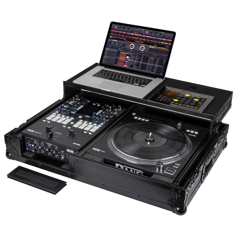 Odyssey FZGS1RA1272WBL Reversible Compact Rane Twelve and Rane Seventy/Seventy-Two Battle DJ Coffin Flight Case w/Glide Platform (Black)