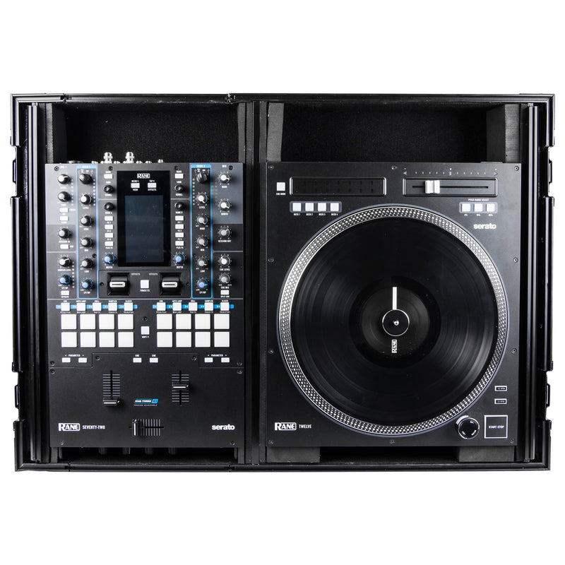 Odyssey FZGS1RA1272WBL Reversible Compact Rane Twelve and Rane Seventy/Seventy-Two Battle DJ Coffin Flight Case w/Glide Platform (Black)