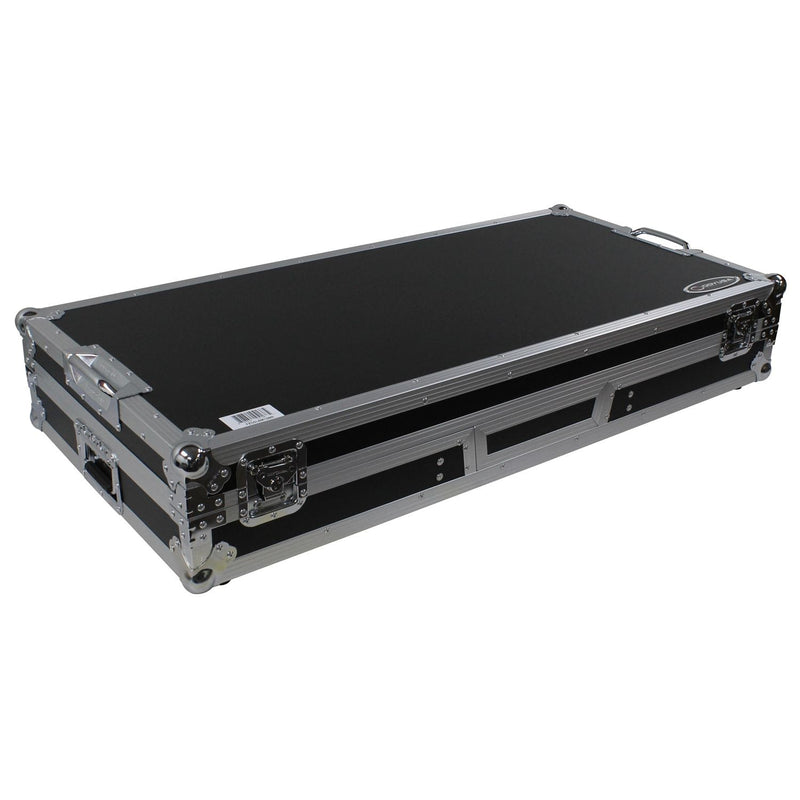Odyssey FZGSLBM12WR Low Profile Format DJ Mixer and Two Battle Position Turntables Flight Coffin Case w/Wheels and Glide Platform - 12″