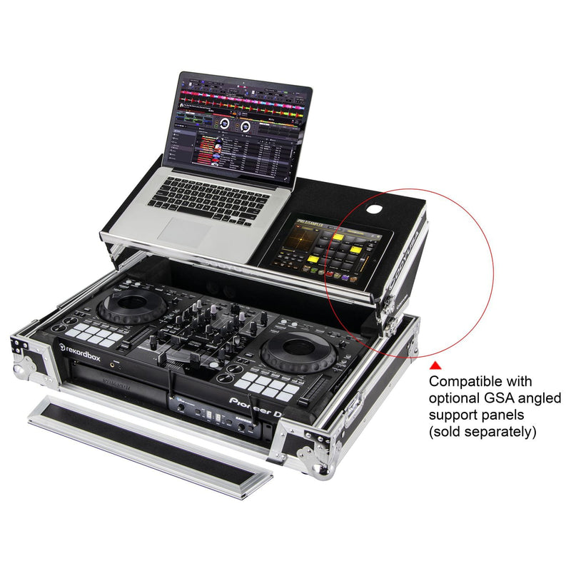 Odyssey FZGSPIDDJ8001 Pioneer DDJ-800 Flight Case w/Bottom 1U Rack Space and Glide Platform