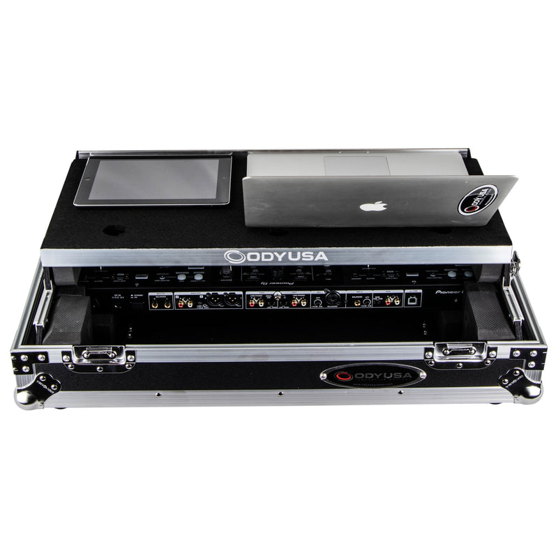 Odyssey FZGSPIDDJ8001 Pioneer DDJ-800 Flight Case w/Bottom 1U Rack Space and Glide Platform