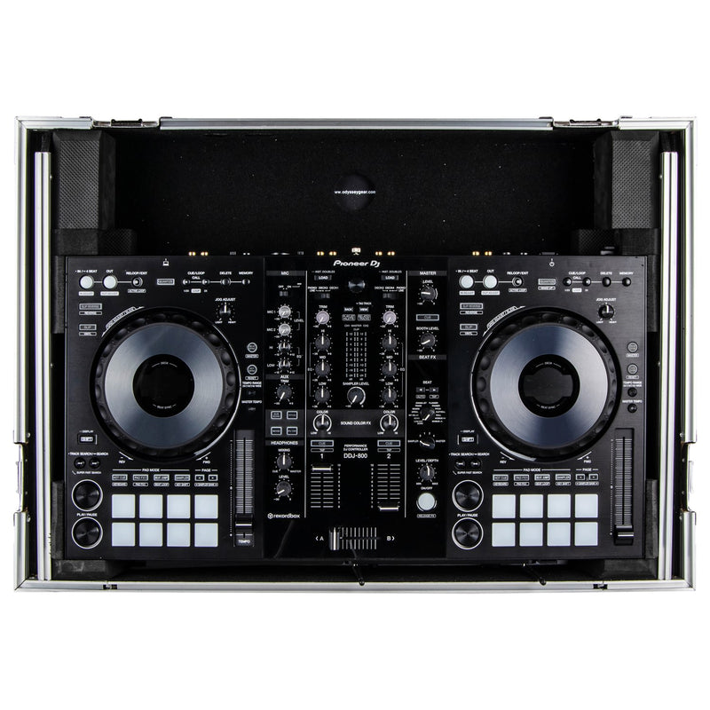 Odyssey FZGSPIDDJ8001 Pioneer DDJ-800 Flight Case w/Bottom 1U Rack Space and Glide Platform