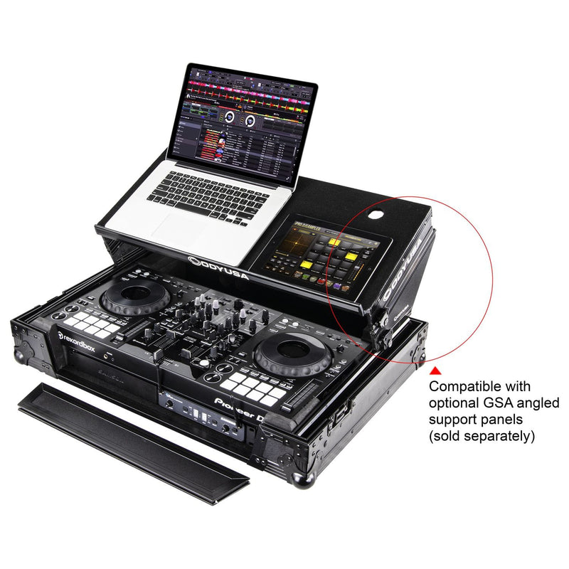 Odyssey FZGSPIXDJRR1BL Pioneer XDJ-RR Bottom 1U Rack Space Flight Case w/Glide Platform (Black)