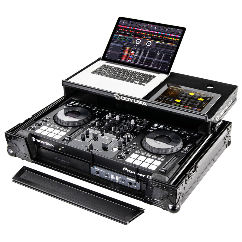Odyssey FZGSPIXDJRR1BL Pioneer XDJ-RR Bottom 1U Rack Space Flight Case w/Glide Platform (Black)