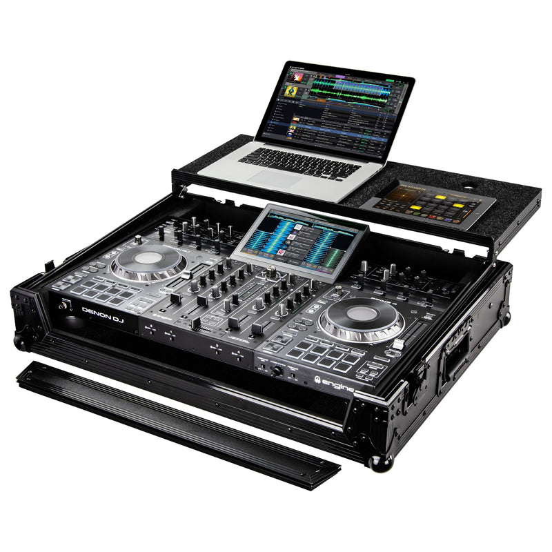 Odyssey FZGSPRIME4BL Denon Prime 4 Flight Case avec plateforme Glide (Noir)