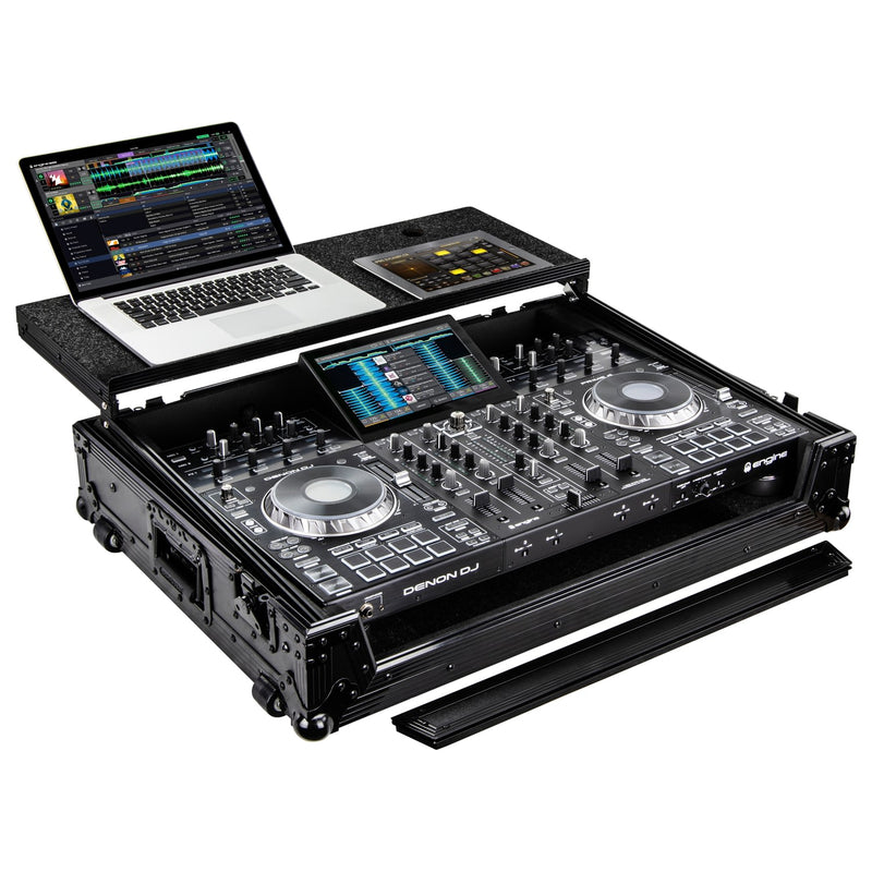 Odyssey FZGSPRIME4BL Denon Prime 4 Flight Case avec plateforme Glide (Noir)