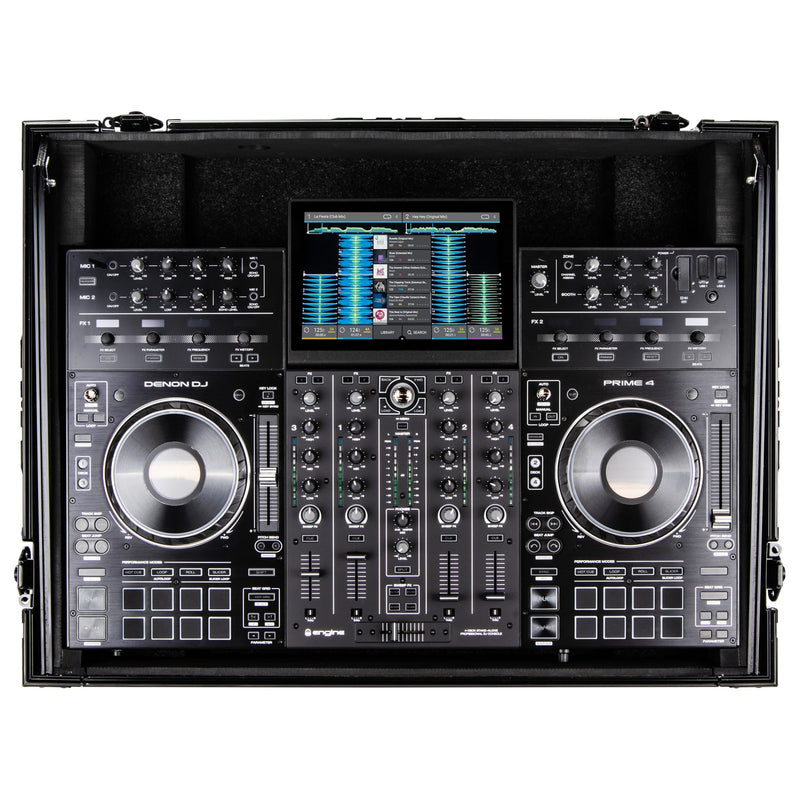 Odyssey FZGSPRIME4BL Denon Prime 4 Flight Case avec plateforme Glide (Noir)
