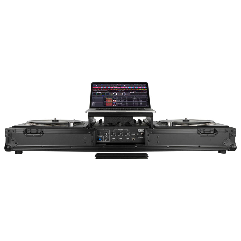 Odyssey FZGSRANE1272WBL Low Profile Rane Twelve and Rane Seventy/Seventy-Two Coffin Flight Case w/Glide Platform (Black)