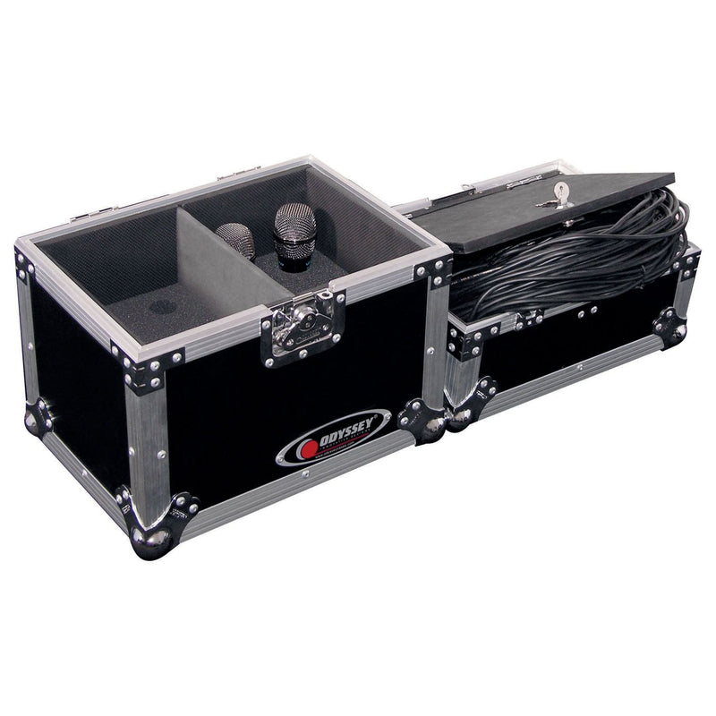 Odyssey FZMIC12 - Handheld Microphone Flight Case with Storage Compartment for 12 Microphones