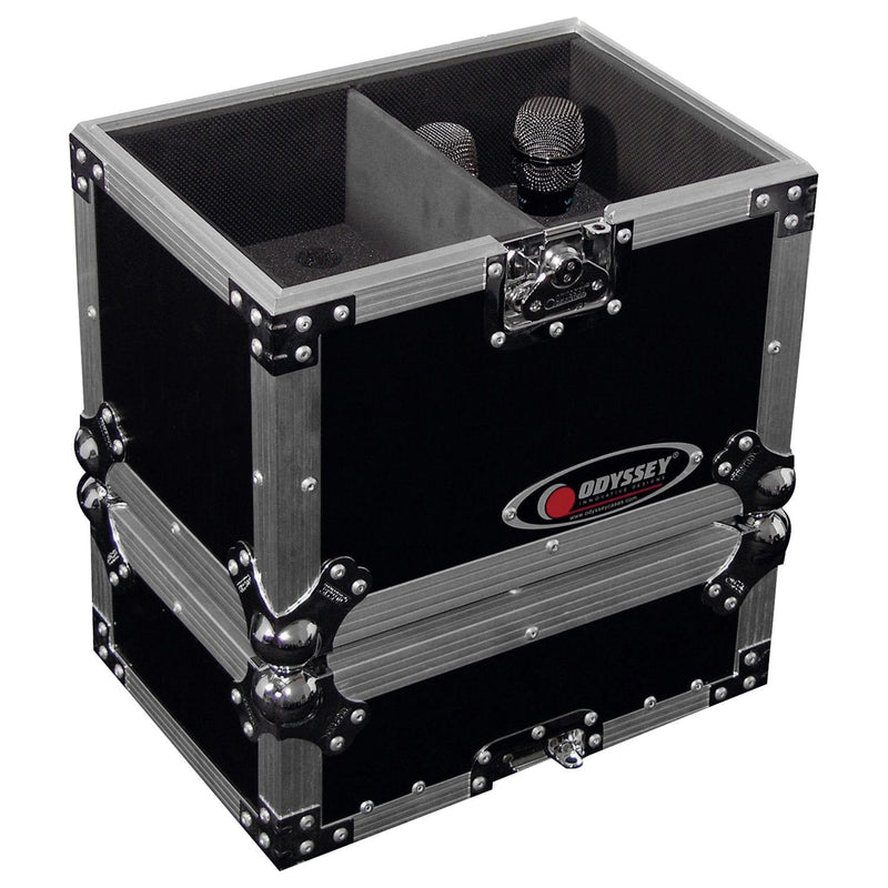 Odyssey FZMIC12 - Handheld Microphone Flight Case with Storage Compartment for 12 Microphones