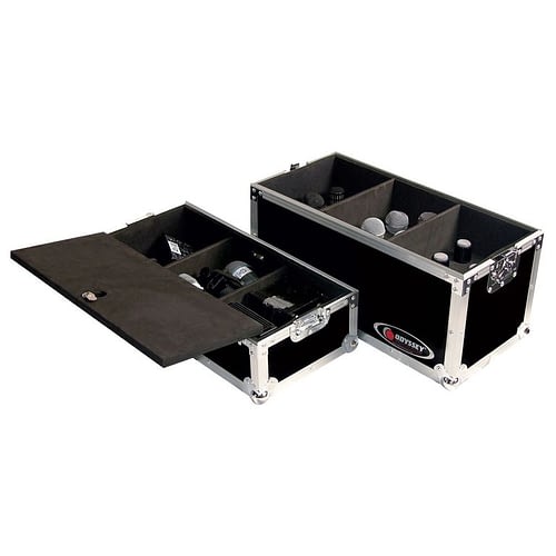 Odyssey FZMIC18 - Handheld Microphone Flight Case with Storage Compartment for 18 Microphones