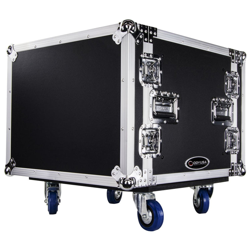 Odyssey FZS08W - 8U Shock Mount Rack Flight Case with Caster Wheels