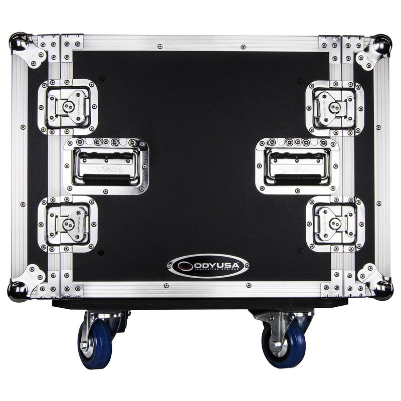 Odyssey FZS08W - 8U Shock Mount Rack Flight Case with Caster Wheels