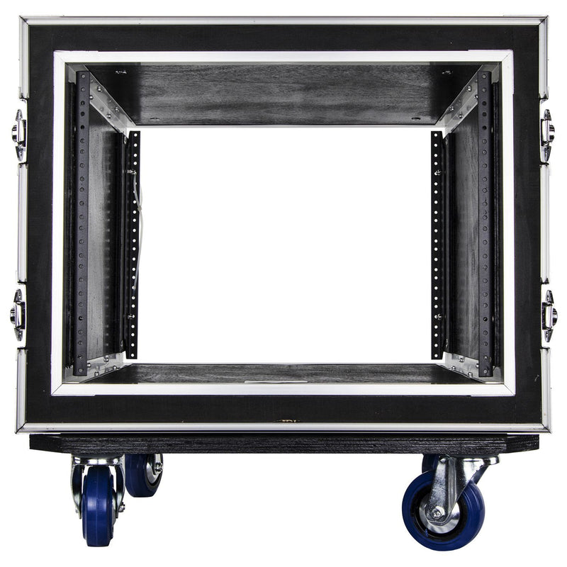 Odyssey FZS08W - 8U Shock Mount Rack Flight Case with Caster Wheels