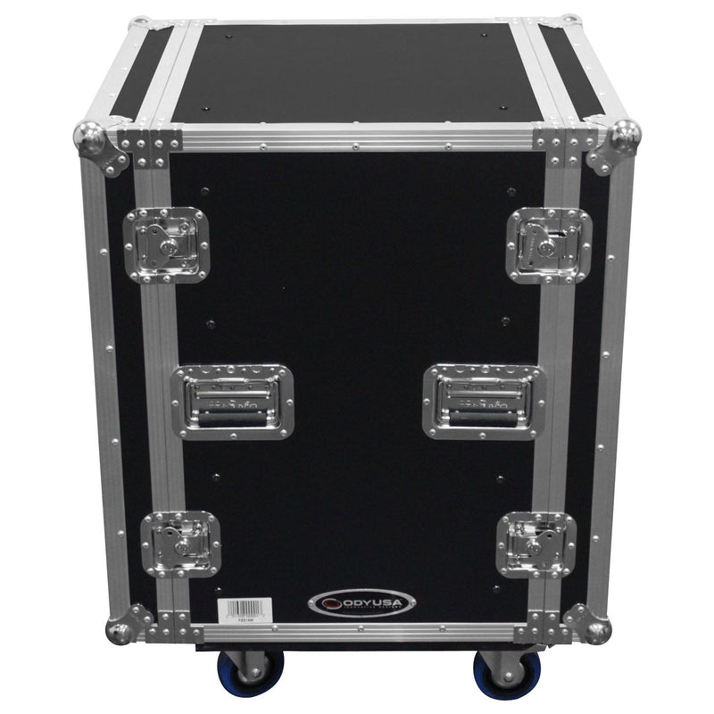 Odyssey FZS14W - 14U Shock Mount Rack Flight Case with Wheels