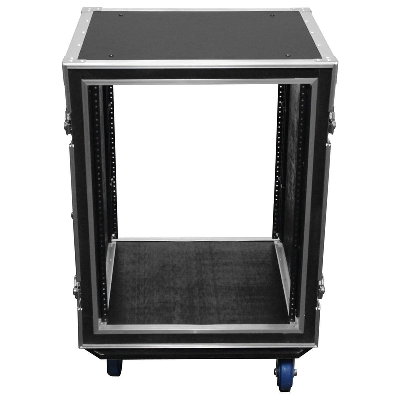 Odyssey FZS14W - 14U Shock Mount Rack Flight Case with Wheels