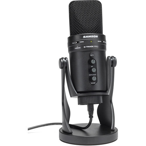 Samson GTRACKPRO G-Track Pro USB Microphone with Built-In Audio Interface (Black) - Red One Music