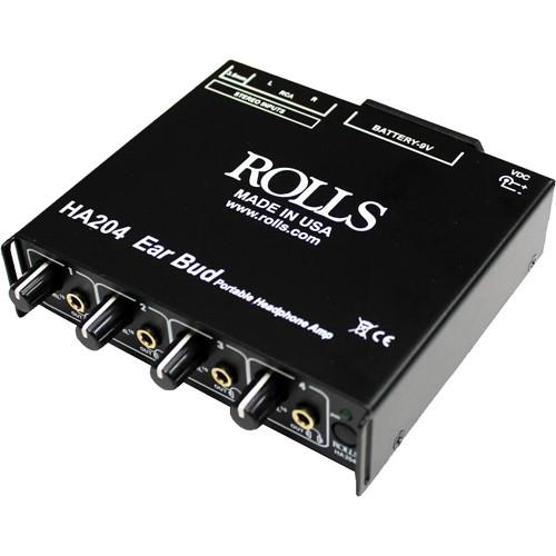 Rolls Ha204P 4-Channel Battery Operated Studio Reference Headphone Amplifier - Red One Music