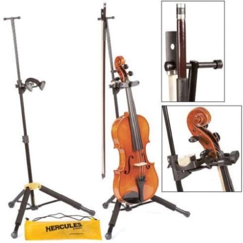 Hercules Ds571Bb Travlite Violin/viola Stand W Bag - Red One Music
