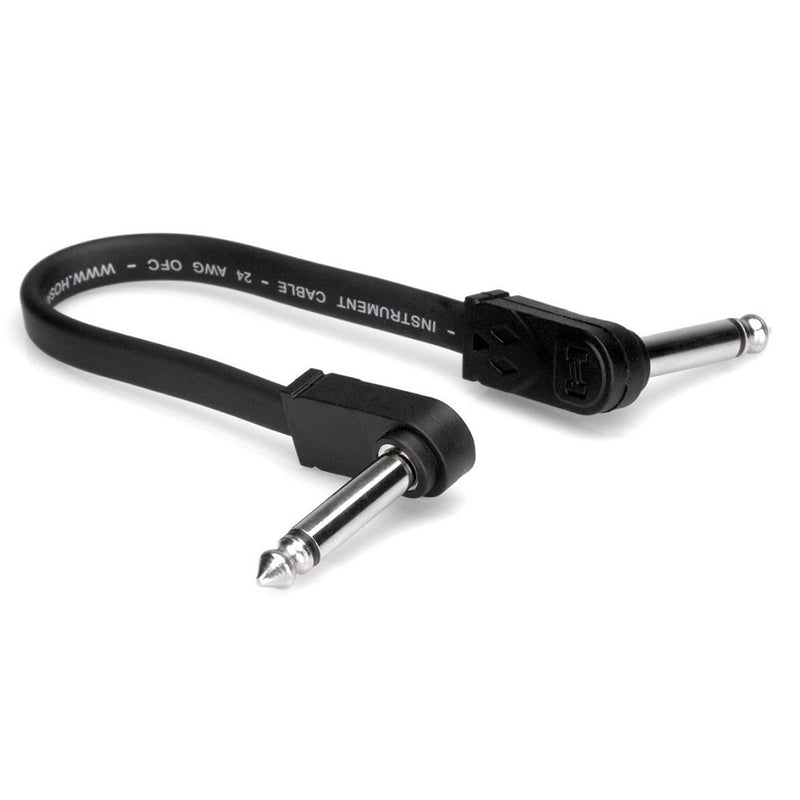 Hosa CFP-118 Right Angle to Right Angle Flat Guitar Pedalboard Patch Cable - 18"