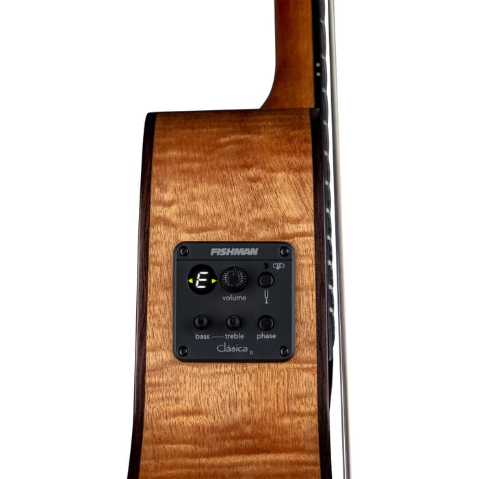 Luna HIGHTIDE Exotic Acajou Top Nylon 6-String High Tide Grand Concert Cutaway Guitare Classique - Satin Natural 
